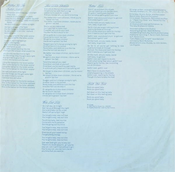 The Isley Brothers : Between The Sheets (LP, Album, Car)
