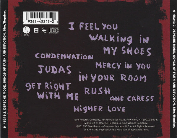 Depeche Mode : Songs Of Faith And Devotion (CD, Album, RE)