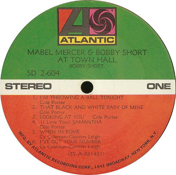Mabel Mercer & Bobby Short : Mabel Mercer & Bobby Short At Town Hall (2xLP, Album)