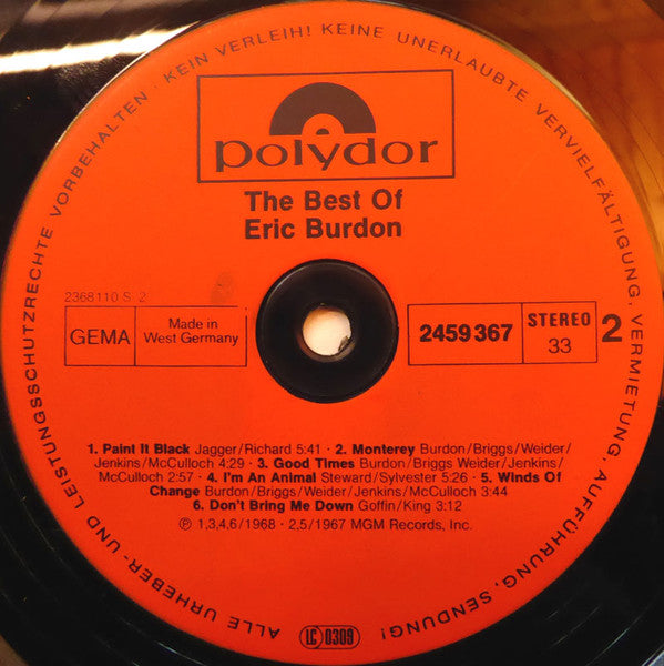 Eric Burdon : The Best Of Eric Burdon (LP, Comp, RE)