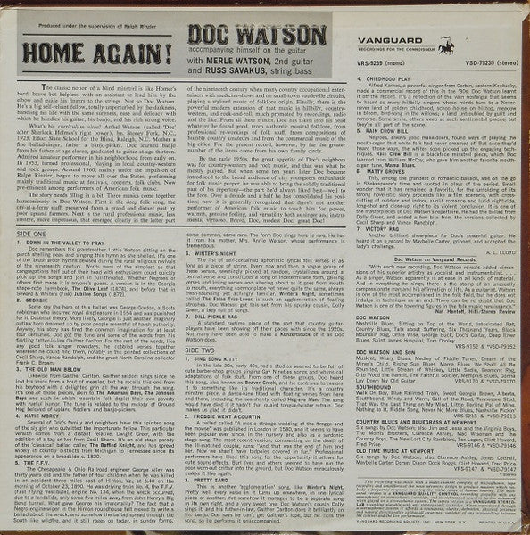 Doc Watson : Home Again! (LP, Album, Ste)