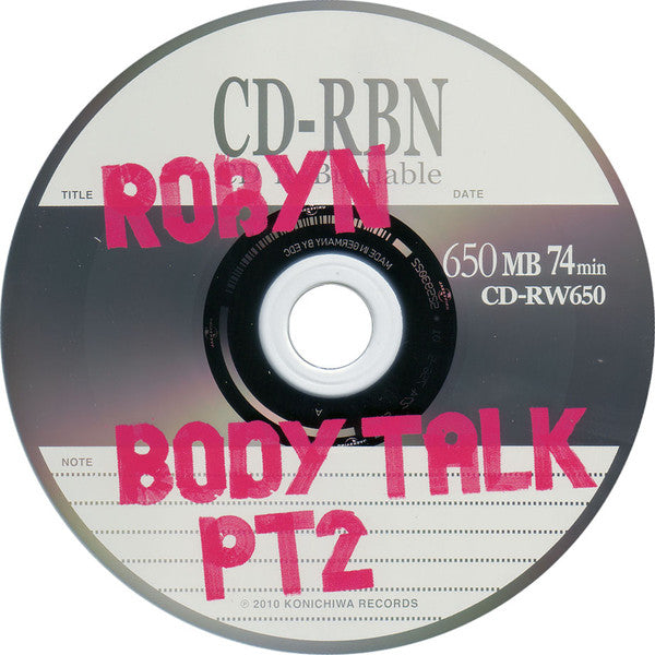 Robyn : Body Talk Pt. 2 (CD, MiniAlbum, Pin)