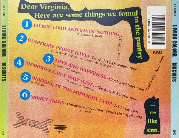 Living Colour : Biscuits EP (CD, EP, RP)