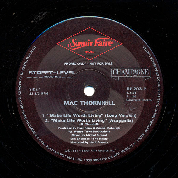 Mac Thornhill : Make Life Worth Living (12", Promo)
