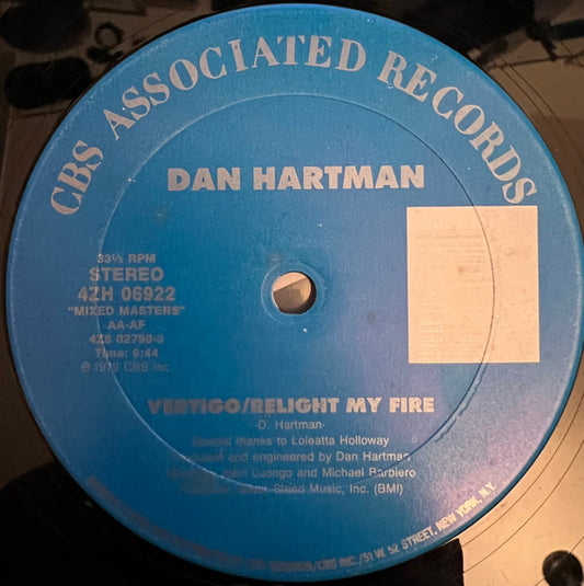 Dan Hartman : Instant Replay / Vertigo/Relight My Fire (12")