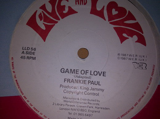 Frankie Paul : Game Of Love / Possy Run Come (12")