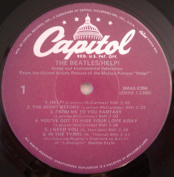 The Beatles : Help! (Original Motion Picture Soundtrack) (LP, Album, RE, Pur)