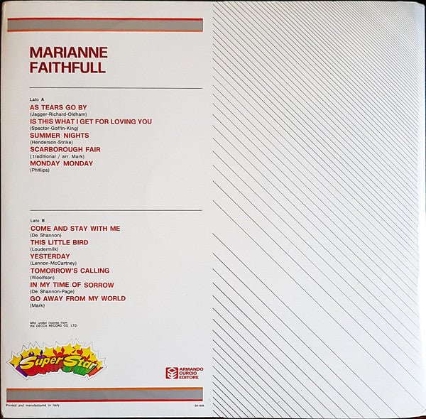 Marianne Faithfull : Marianne Faithfull (LP, Comp)