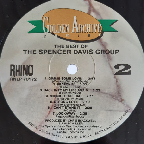 The Spencer Davis Group : The Best Of The Spencer Davis Group (LP, Comp, RE)
