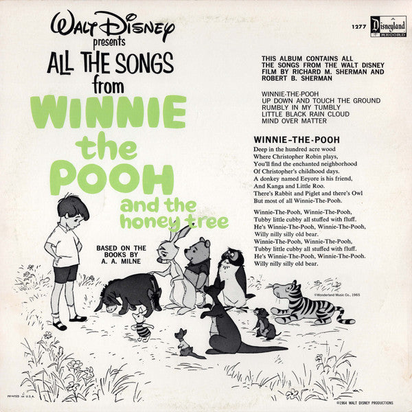 Sterling Holloway : All The Songs From Winnie The Pooh And The Honey Tree (LP, Album, RP)