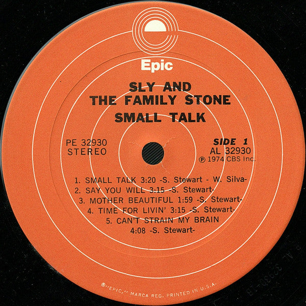Sly & The Family Stone : Small Talk (LP, Album, Pit)