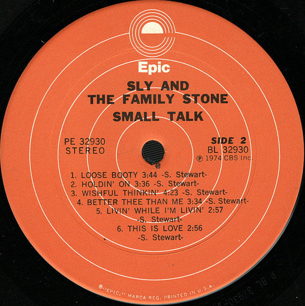 Sly & The Family Stone : Small Talk (LP, Album, Pit)