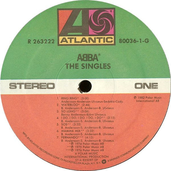 ABBA : The Singles (The First Ten Years) (2xLP, Comp, Club)