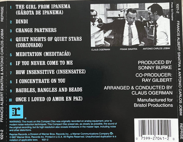 Frank Sinatra & Antonio Carlos Jobim : Francis Albert Sinatra & Antonio Carlos Jobim (CD, Album, RE, RP, Spe)