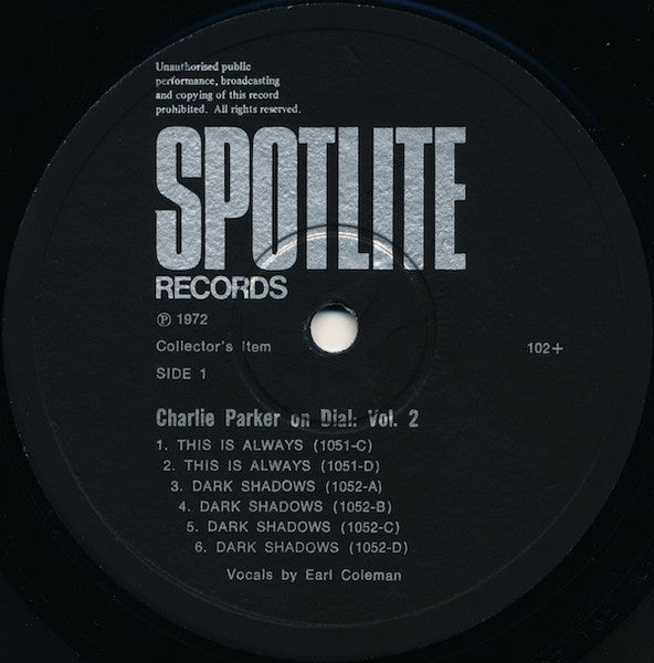 Charlie Parker : Charlie Parker On Dial Volume 2 (LP, Comp, Mono)