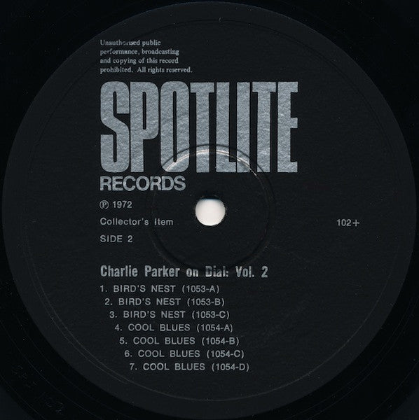 Charlie Parker : Charlie Parker On Dial Volume 2 (LP, Comp, Mono)