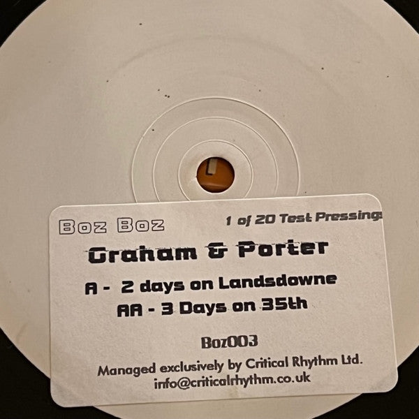 Graham* & Porter* : 2 Days On Landsdowne / 3 Days On 35th (12", TP, W/Lbl)