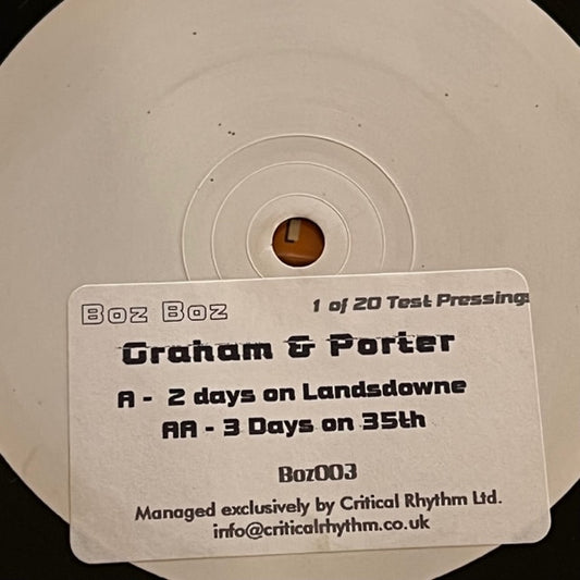 Graham* & Porter* : 2 Days On Landsdowne / 3 Days On 35th (12", TP, W/Lbl)