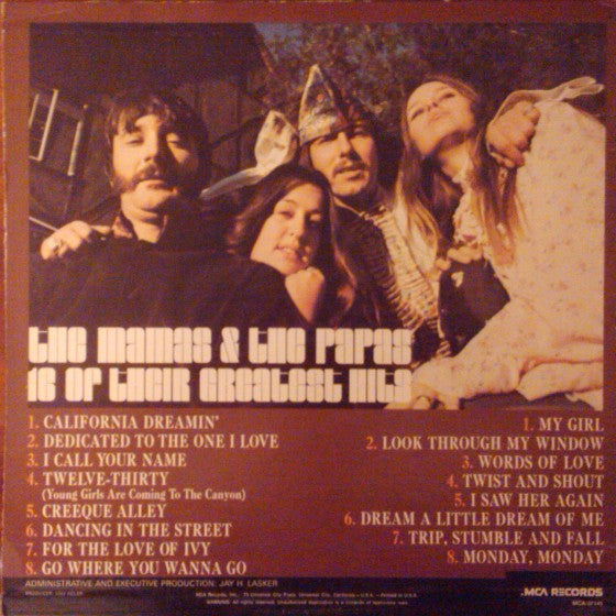 The Mamas & The Papas : 16 Of Their Greatest Hits (LP, Album, Comp, Pin)