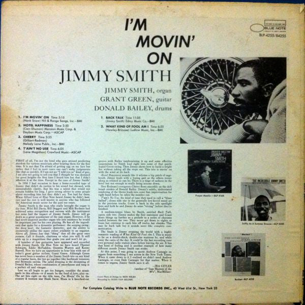 Jimmy Smith : I'm Movin' On (LP, Album, Pit)