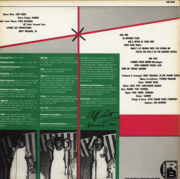 Irma Thomas : In Between Tears (LP, RE)