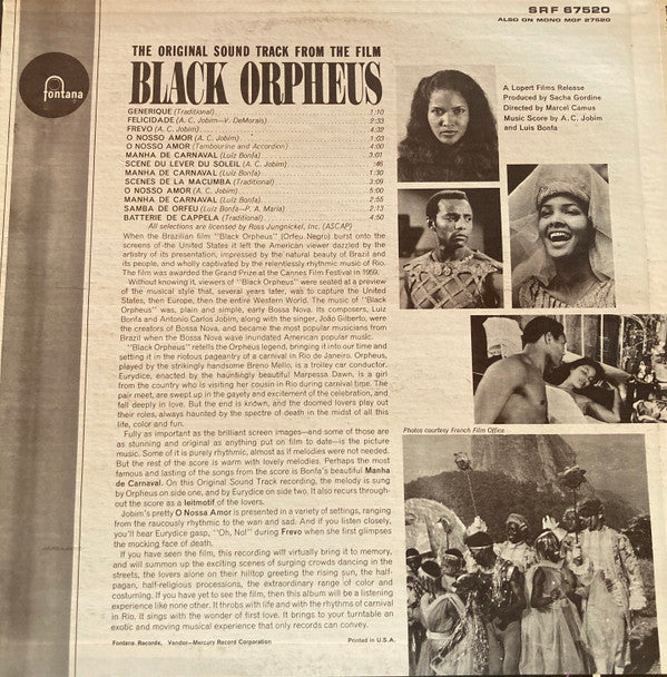 Antonio Carlos Jobim, Luiz Bonfá : The Original Soundtrack From The Film Black Orpheus (LP, RE)