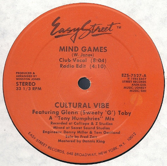 Cultural Vibe Featuring Glenn "Sweety G" Toby : Mind Games (12")