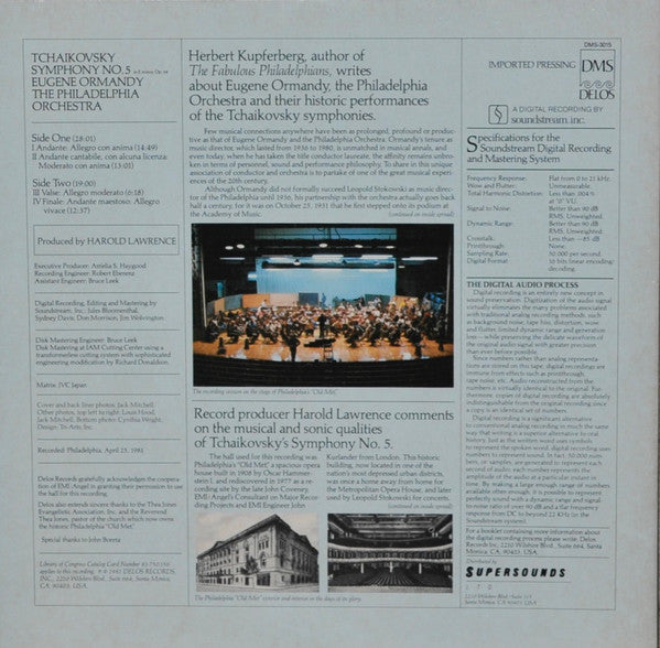 Tchaikovsky*, Eugene Ormandy, The Philadelphia Orchestra : Symphony No.5 (LP, Gat)