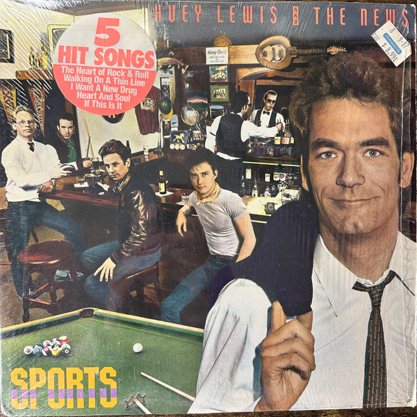 Huey Lewis & The News : Sports (LP, Album, RE, Pit)