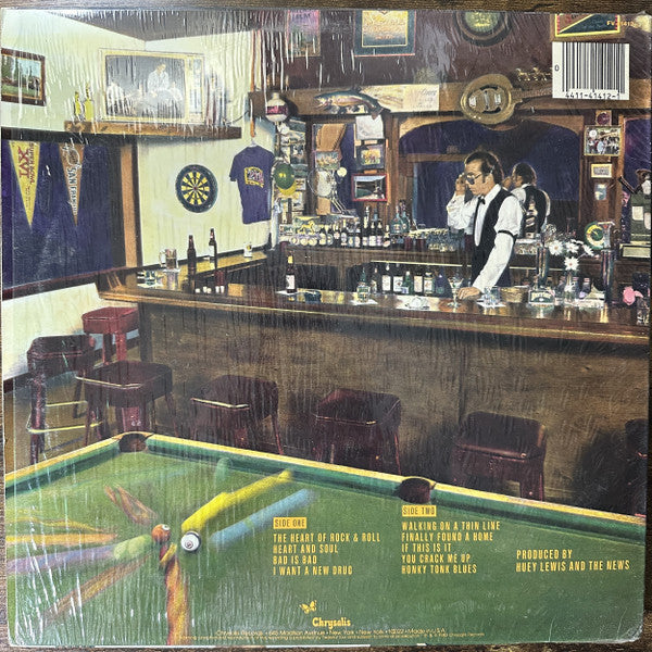 Huey Lewis & The News : Sports (LP, Album, RE, Pit)