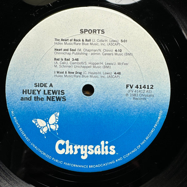 Huey Lewis & The News : Sports (LP, Album, RE, Pit)