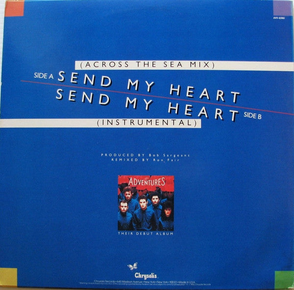 The Adventures : Send My Heart (Across The Sea Mix) (12", Single, PRC)