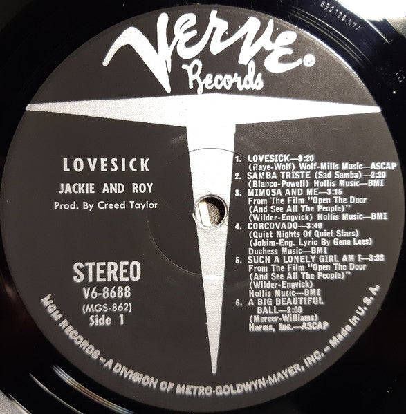 Jackie And Roy* : Lovesick (LP, Album, Gat)
