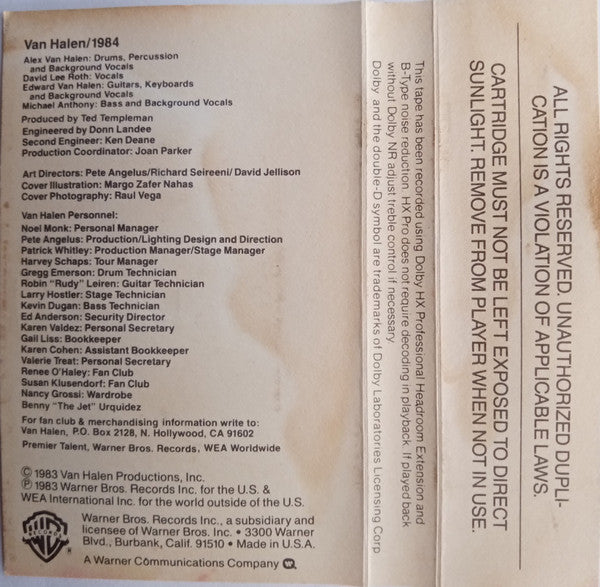 Van Halen : 1984 (Cass, Album, Dol)
