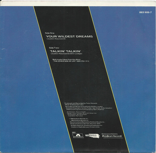 The Moody Blues : Your Wildest Dreams (7", Single, Spe)