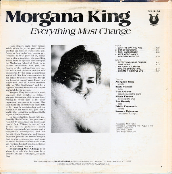 Morgana King : Everything Must Change (LP, Album)