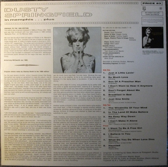 Dusty Springfield : Dusty Springfield In Memphis . . . Plus (LP, Album, RE)