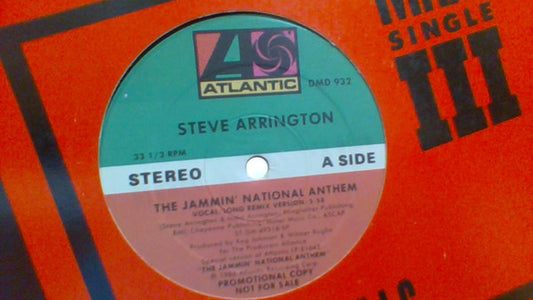 Steve Arrington : The Jammin' National Anthem (12", Maxi, Promo)