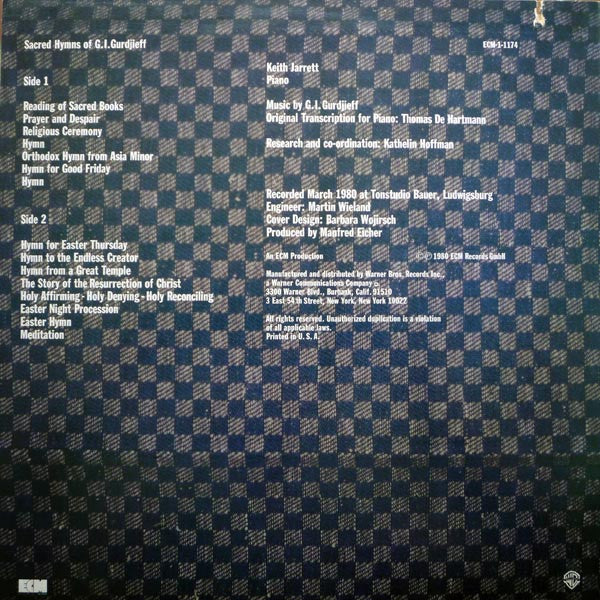 G.I. Gurdjieff* - Keith Jarrett : Sacred Hymns (LP, Album)