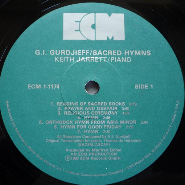 G.I. Gurdjieff* - Keith Jarrett : Sacred Hymns (LP, Album)