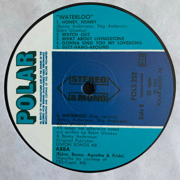 ABBA : Waterloo (LP, Album, Mono, RE, RM, 180)