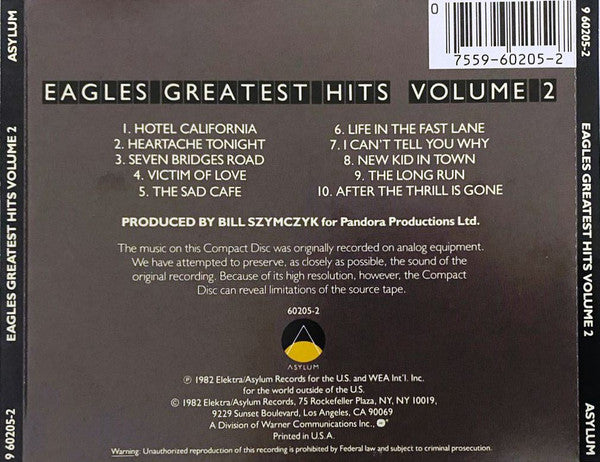 Eagles : Eagles Greatest Hits Volume 2 (CD, Comp)