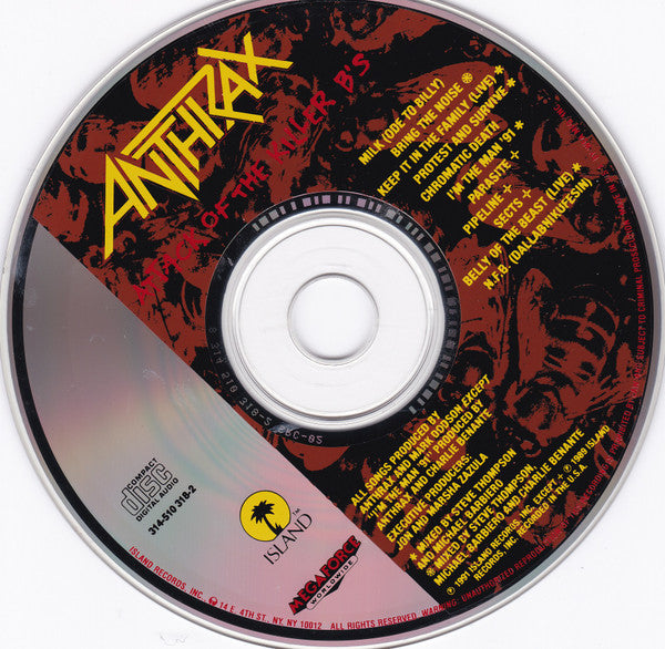Anthrax : Attack Of The Killer B's (CD, Comp, Cen)