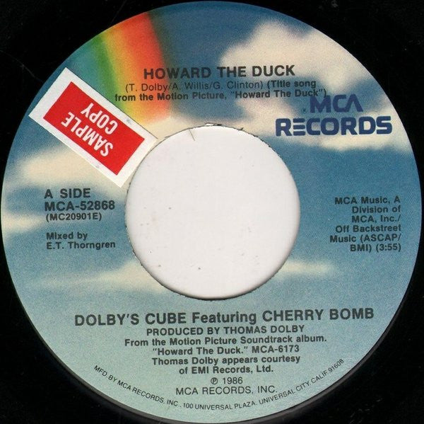 Dolby's Cube Featuring Cherry Bomb (2) : Howard The Duck / Don't Turn Away (7", Single)