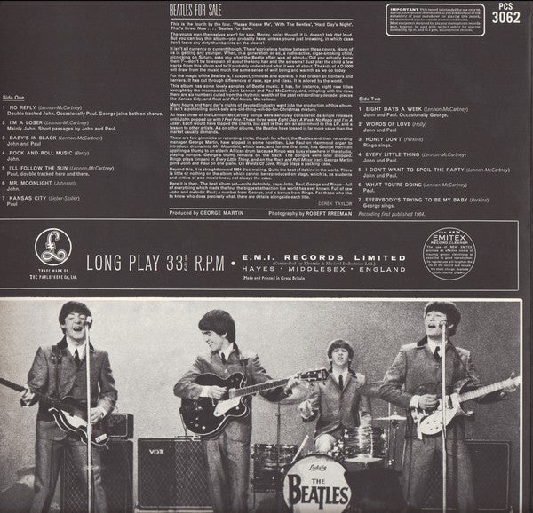 The Beatles : Beatles For Sale (LP, Album, RE)