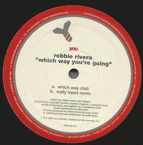 Robbie Rivera : Which Way You're Going (12")