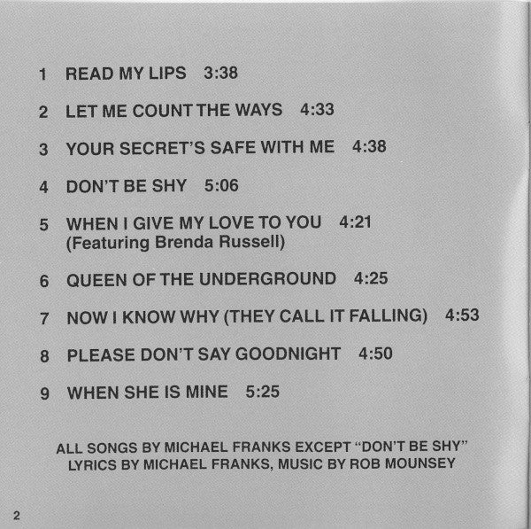 Michael Franks : Skin Dive (CD, Album)