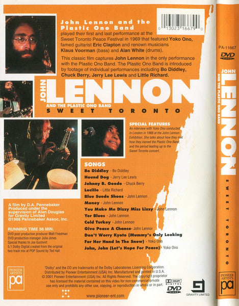 John Lennon And The Plastic Ono Band : Sweet Toronto (DVD-V, Multichannel, NTSC)
