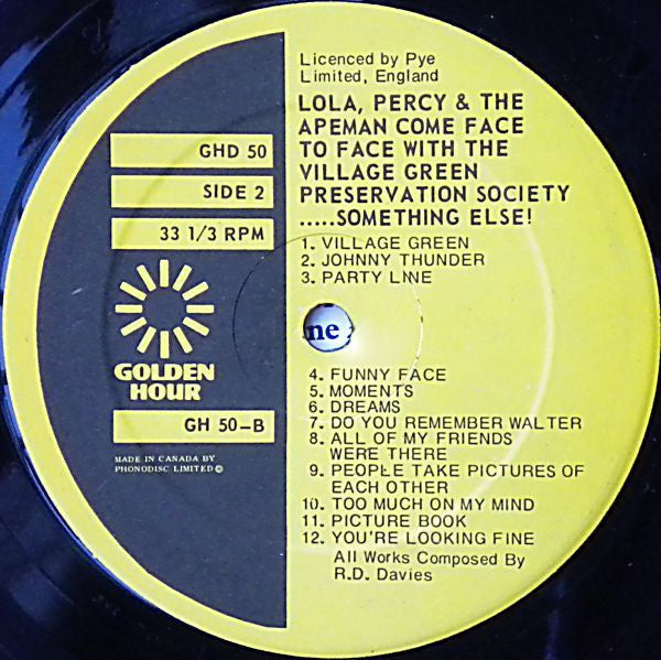 The Kinks : Lola, Percy & The Apemen Come Face To Face With The Village Green Preservation Society... Something Else (2xLP, Comp)