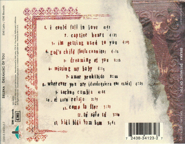 Selena : Dreaming Of You (CD, Album)